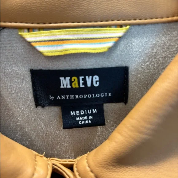 Maeve Butterscotch Faux Leather Shacket - Picture 7 of 7